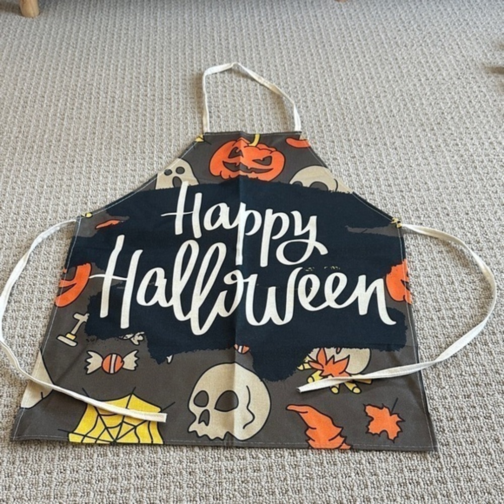 Halloween  Apron - Black and Orange